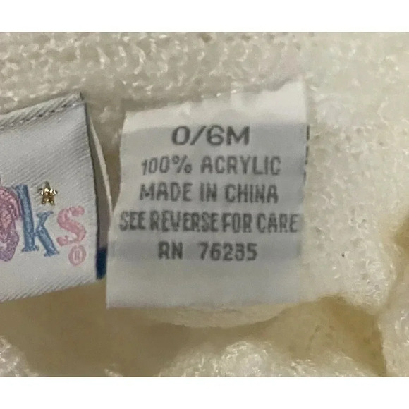 Kidlooks Infant Unisex Size 0 to 6 Months White Sweater With Hood Vintage 2001 - Picture 4 of 4